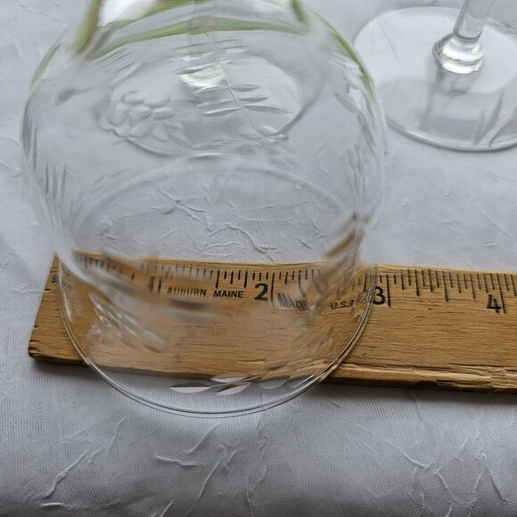 Rock Sharpe Floral Handcut Cocktail Glasses 5.75" set/3 midcentury dinner party - Picture 12 of 13